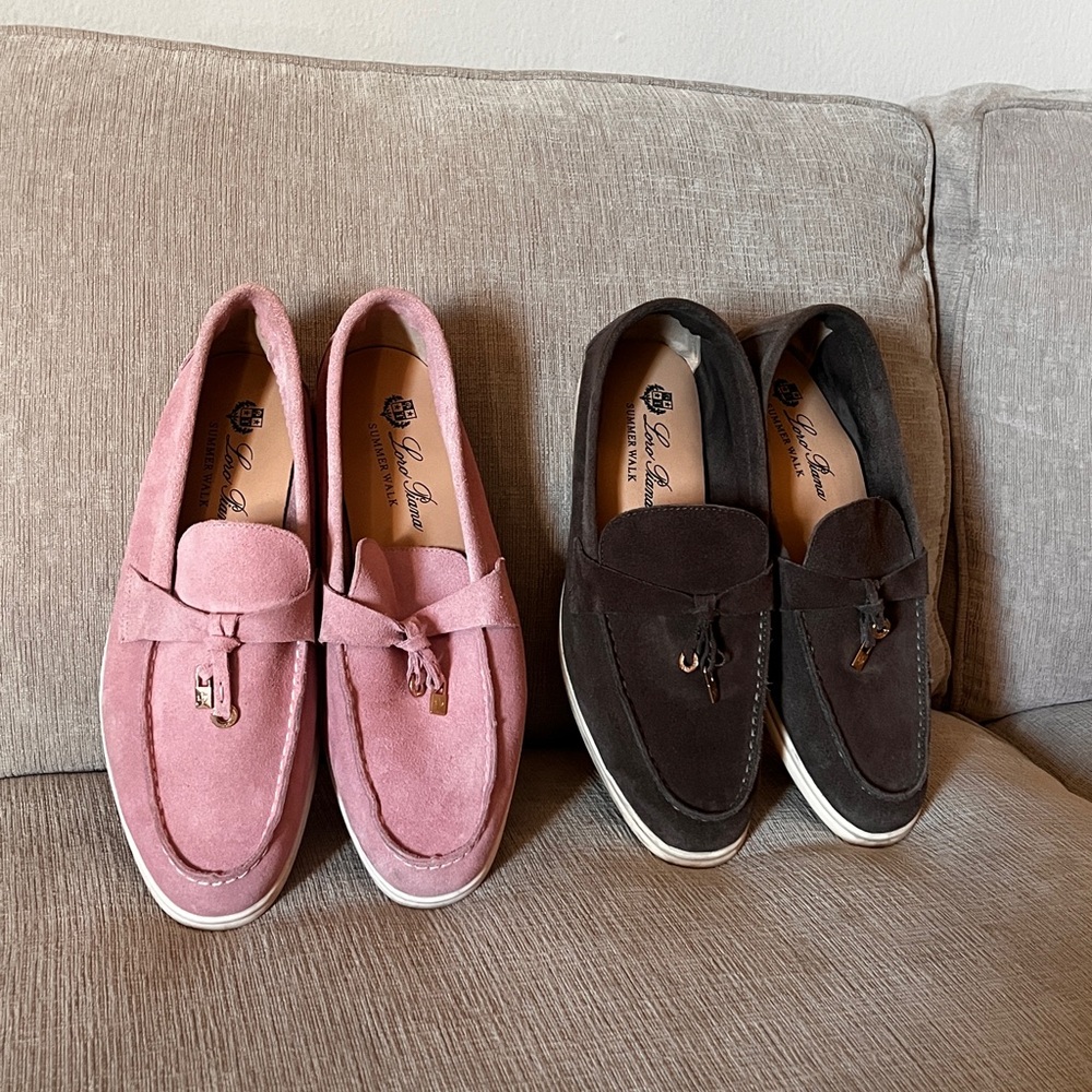 Bundle Pink and brown Suede Loafers - Picture 2 of 3
